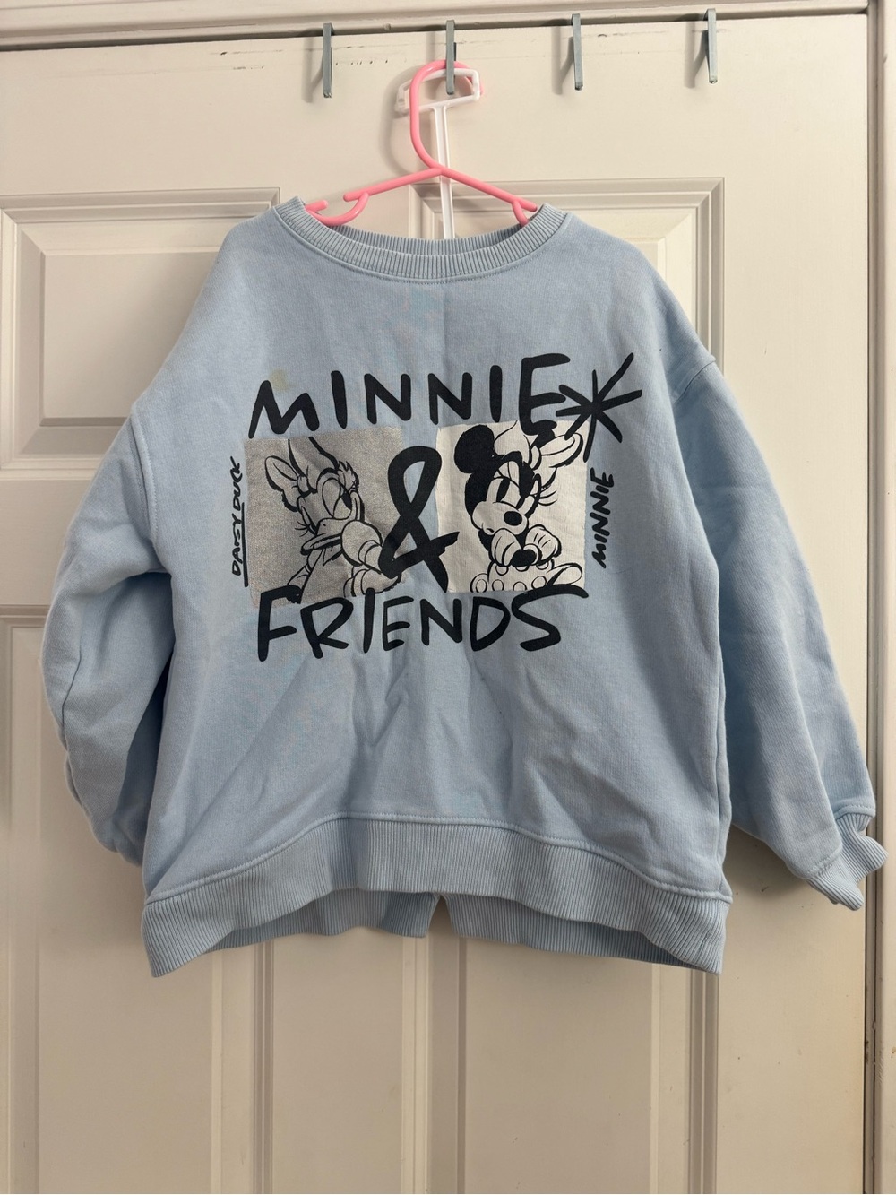 Zara Disney Light Blue Pullover Sweatshirt with Logo Tag